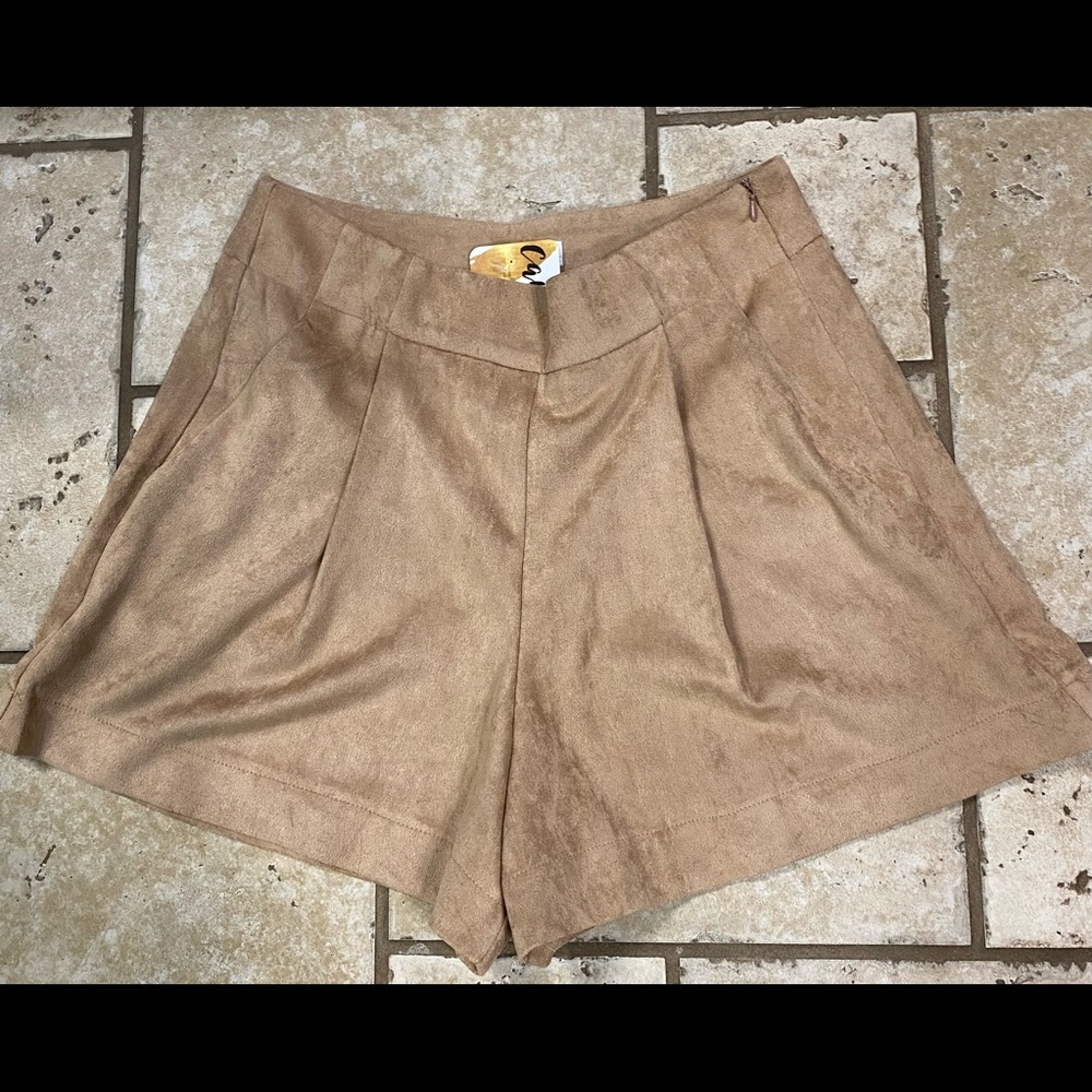 NWT- Dressy soft shorts- Camel- Purchased at a boutique- never worn- Size S